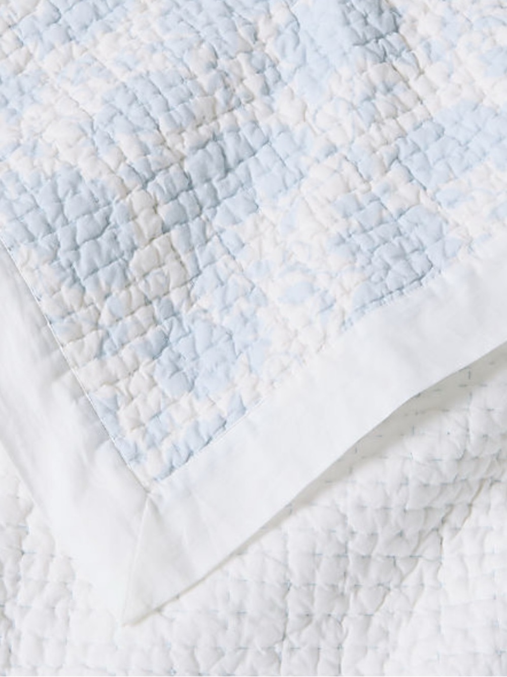 New! Crate&Barrel Blue Floral Quilt size King - Picture 5 of 6